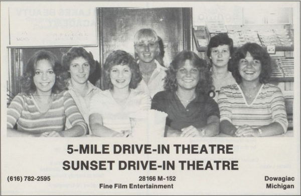 Sunset Auto Theatre - Dowagiac Yearbook Ad (newer photo)
